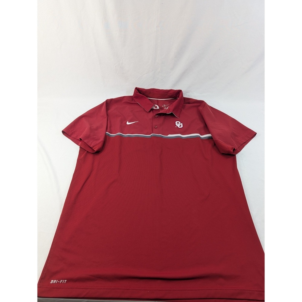 Nike Oklahoma Sooners OU Men's Dri-Fit Polo Size XL Two Tone Maroon Excellent - Picture 3 of 9